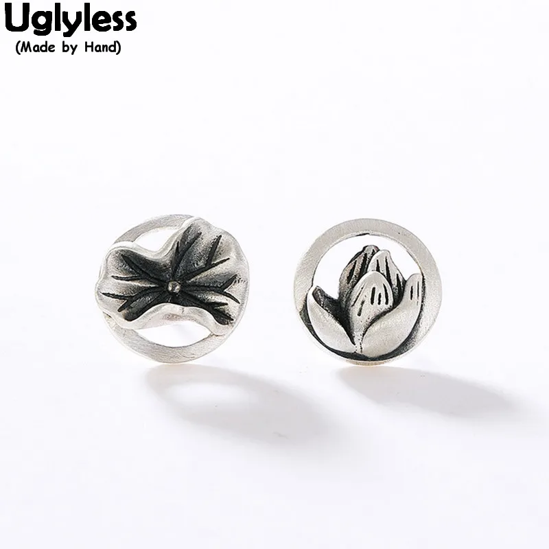 Uglyless Ethnic Handmade Lotus Studs for Women Traditional 925 Sterling Silver Lotus Leaf Earrings Thai Silver Brincos Bijoux
Uglyless Ethnic Handmade Lotus Studs for Women Traditional 925 Sterling Silver Lotus Leaf Earrings Thai Silver Brincos Bijoux