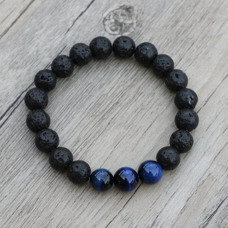 EDOTHALIA Men's Bead Bracelet 10MM Black Lava Stone & Blue Tiger Eye Beads Wrap Friendship Bracelet Yoga Jewelry Bijoux
EDOTHALIA Men's Bead Bracelet 10MM Black Lava Stone & Blue Tiger Eye Beads Wrap Friendship Bracelet Yoga Jewelry Bijoux