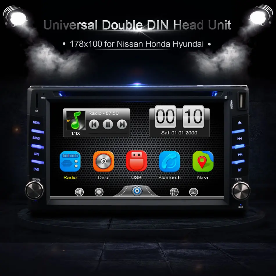 Автомобильный сенсорный экран универсальная стереосистема 2DIN с Bluetooth радио CD DVD