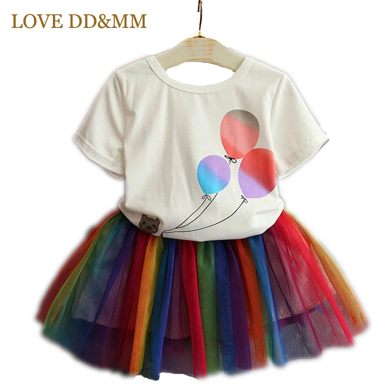 LOVE DD&MM Girls Clothing Sets Cute Girls Sets Kids Balloon Short Sleeve T-shirts + Rainbow Skirt Suit Clothes
LOVE DD&MM Girls Clothing Sets Cute Girls Sets Kids Balloon Short Sleeve T-shirts + Rainbow Skirt Suit Clothes