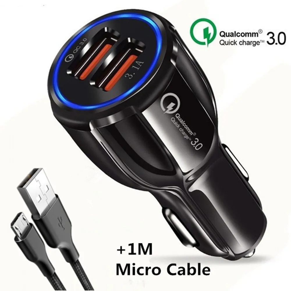 XEDAIN 3.1A 2 port USB Car Charger Quick Charge 3.0 Phone Car-charger adapter for Samsung Xiaomi iphone Car Phone Charging cable
XEDAIN 3.1A 2 port USB Car Charger Quick Charge 3.0 Phone Car-charger adapter for Samsung Xiaomi iphone Car Phone Charging cable