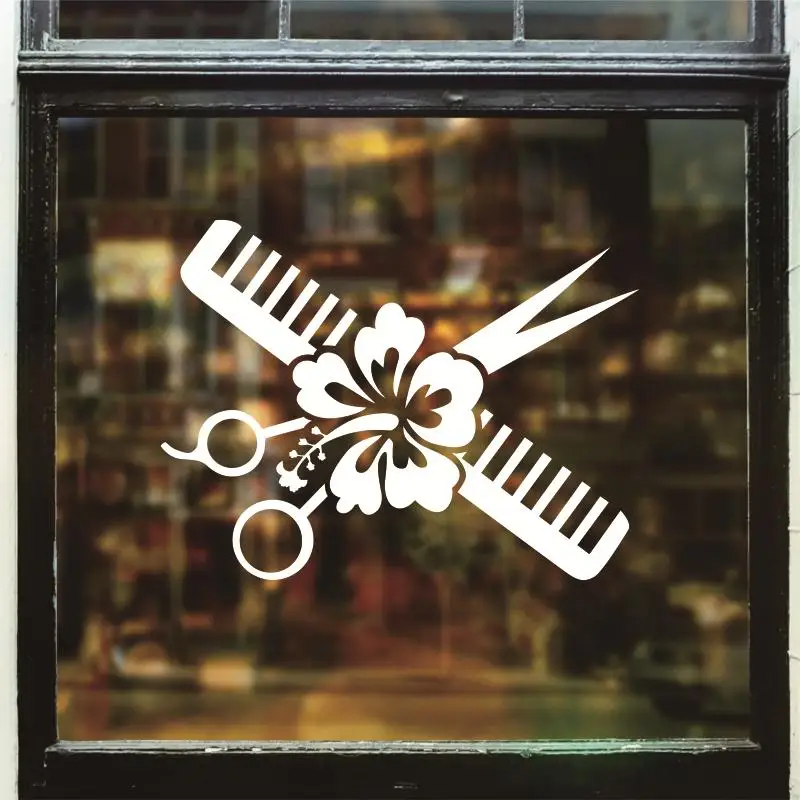 Hombre Barber Shop pegatina tiempo nombre Chop bread Decal haircut posters vinilo Wall Art decalques Ventanas decoracion mural14
