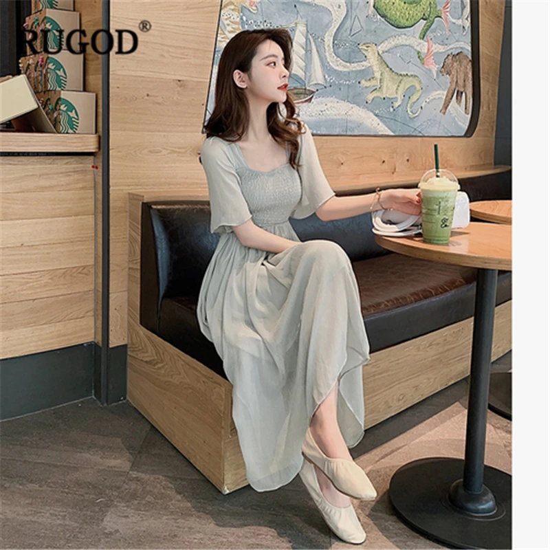 RUGOD 2019 New Summer Women Solid Chiffon Dress Square Collar Half Sleeves Pleated Elastic A-line Vestidos Fairy Temperament
RUGOD 2019 New Summer Women Solid Chiffon Dress Square Collar Half Sleeves Pleated Elastic A-line Vestidos Fairy Temperament