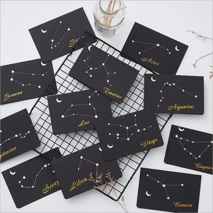 12/pcs 12 Constellation Greeting Card Gold stamping Business Greeting Card Thanksgiving Card Birthday Greeting Card
12/pcs 12 Constellation Greeting Card Gold stamping Business Greeting Card Thanksgiving Card Birthday Greeting Card