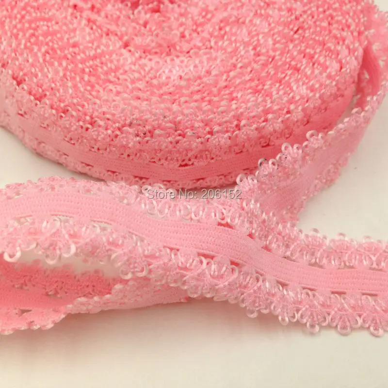 10yards/Lot Pink Picot Edges Stretch Lace, Frilly Edges Elastic Webbing, Lace for Headbands L19 Pink 
10yards/Lot Pink Picot Edges Stretch Lace, Frilly Edges Elastic Webbing, Lace for Headbands L19 Pink