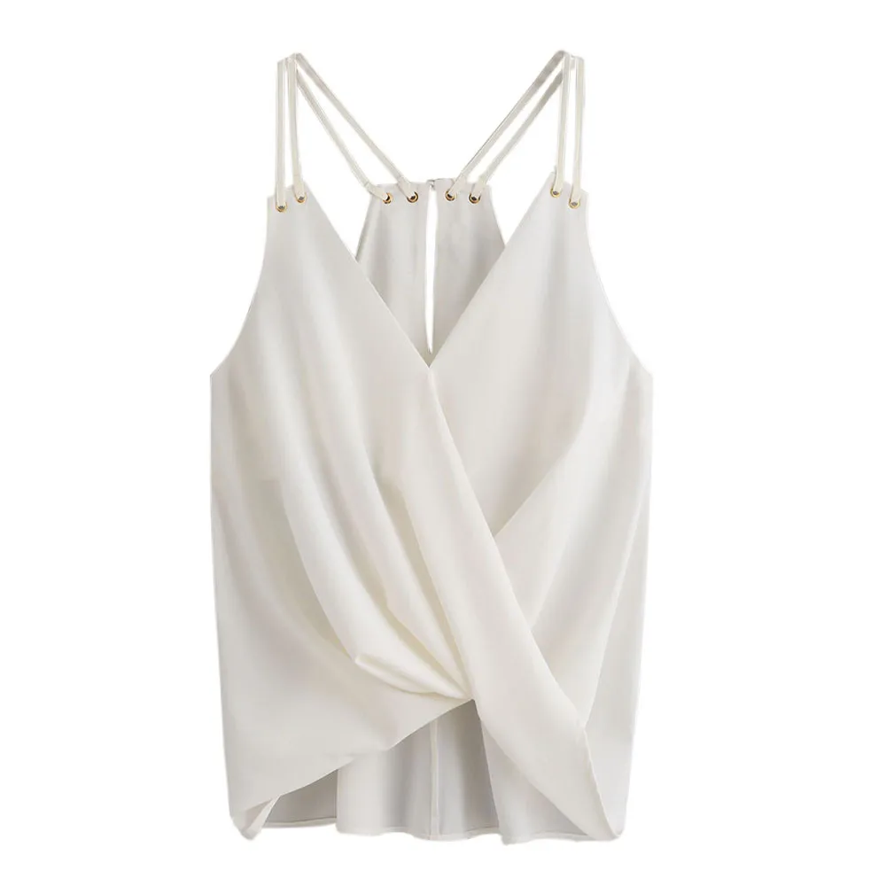 Oversized Summer Chiffon Tops Women Sleeveless Bandage Shirts White Sexy Ladies Cross Crop Top Camis Womens Casual Shirt #LR10
Oversized Summer Chiffon Tops Women Sleeveless Bandage Shirts White Sexy Ladies Cross Crop Top Camis Womens Casual Shirt #LR10