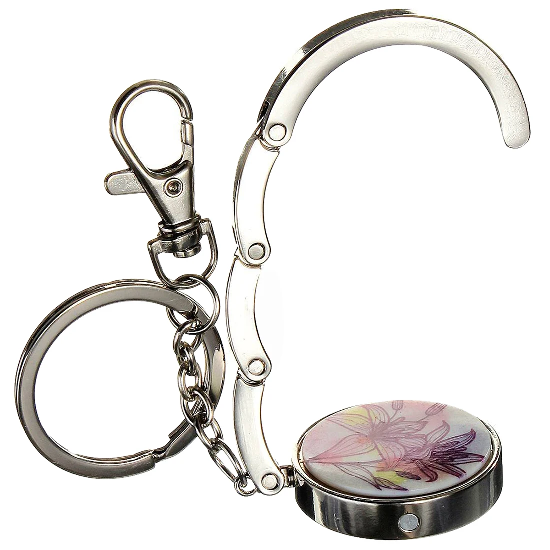 Keychain Folding Handbag Hook Bag Hook Door Table Metal Printed Purple Lily Keychain Key Rings Hooks Rails Women Bag Decoration
Keychain Folding Handbag Hook Bag Hook Door Table Metal Printed Purple Lily Keychain Key Rings Hooks Rails Women Bag Decoration