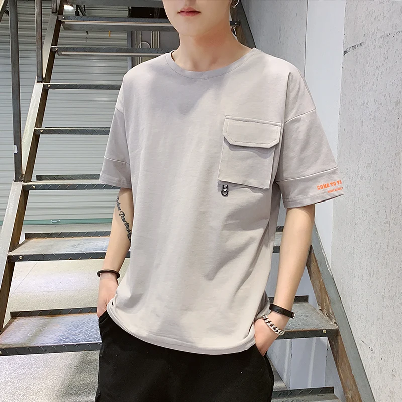 Hip Hop T-Shirts Men Solid Pocket Streetwear 2019 Summer Mens Hip Hop Casual Loose Short Sleeve Tops Tees Male T Shirts
Hip Hop T-Shirts Men Solid Pocket Streetwear 2019 Summer Mens Hip Hop Casual Loose Short Sleeve Tops Tees Male T Shirts