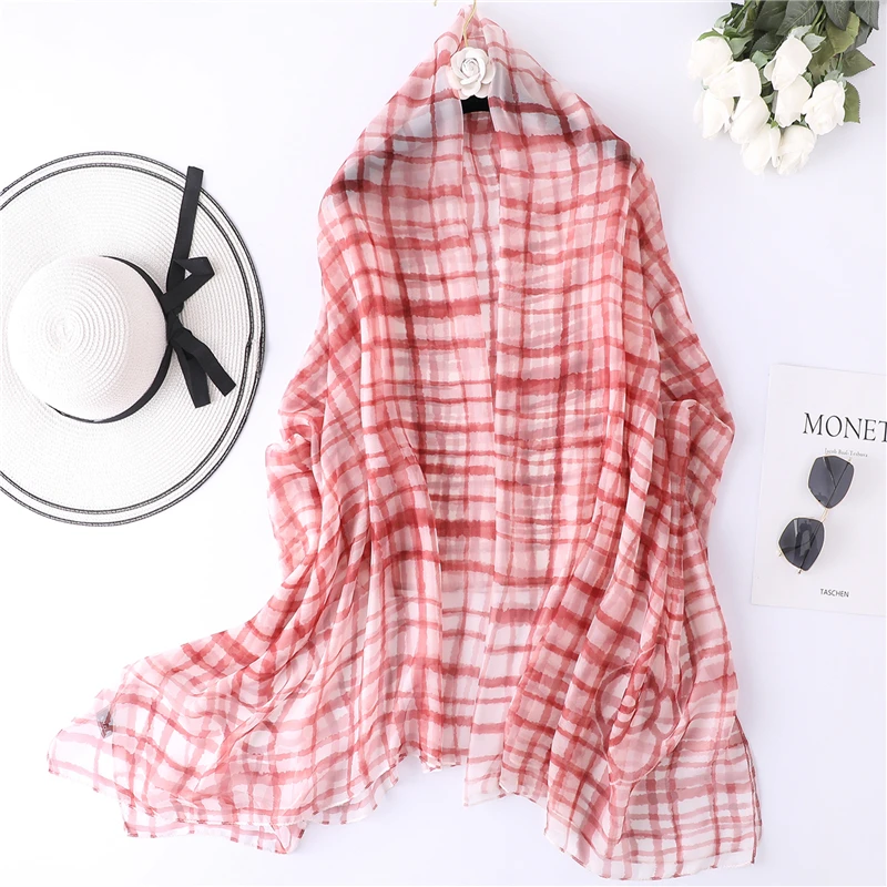 2019 designer brand women scarf summer plaid print silk shawls and wraps lady pashmina beach stoles foulard lady neck hijabs
2019 designer brand women scarf summer plaid print silk shawls and wraps lady pashmina beach stoles foulard lady neck hijabs