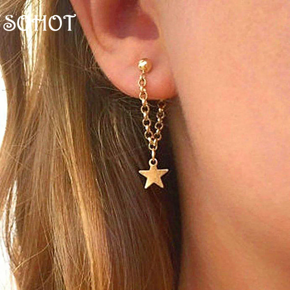 SOHOT Creative Trendy Gold Color Alloy Women Short Pendant Drop Earrings Cute Star Sequins Accessories Charming Chain Jewelry
SOHOT Creative Trendy Gold Color Alloy Women Short Pendant Drop Earrings Cute Star Sequins Accessories Charming Chain Jewelry