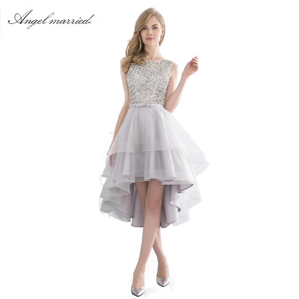 Angel married lovely short prom dress sliver evening dresses beaded a line cocktail dress tulle girl formal party dress 2018
Angel married lovely short prom dress sliver evening dresses beaded a line cocktail dress tulle girl formal party dress 2018