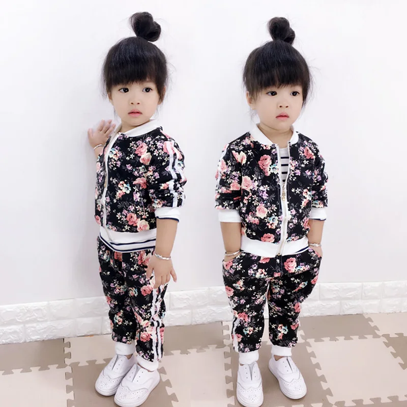 Children baby girl floral print sportwear suits cardigan jacket baseball coat and pants two piece set tops+trouser outfits YY175
Children baby girl floral print sportwear suits cardigan jacket baseball coat and pants two piece set tops+trouser outfits YY175