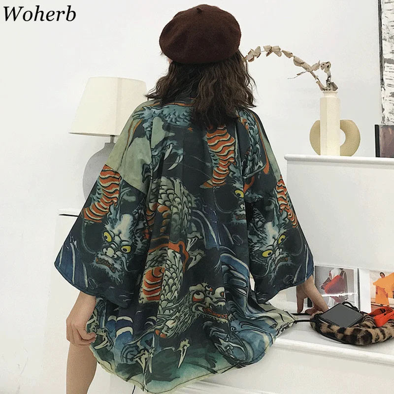 Woherb Summer Vintage Kimono Women Harajuku Blouse Print Dragon 2019 Loose Shirt Cardigan Jacket Women Man Streetwear 21302
Woherb Summer Vintage Kimono Women Harajuku Blouse Print Dragon 2019 Loose Shirt Cardigan Jacket Women Man Streetwear 21302