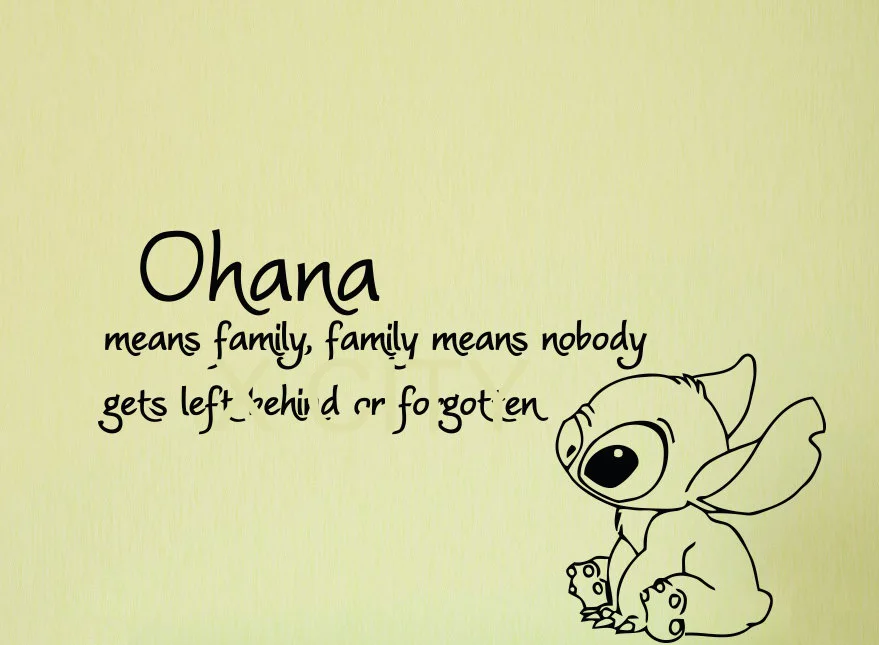 Lilo and Stitch Aloha Pleakley Jumba стикер Ohana значит семья означает мультфильм виниловая