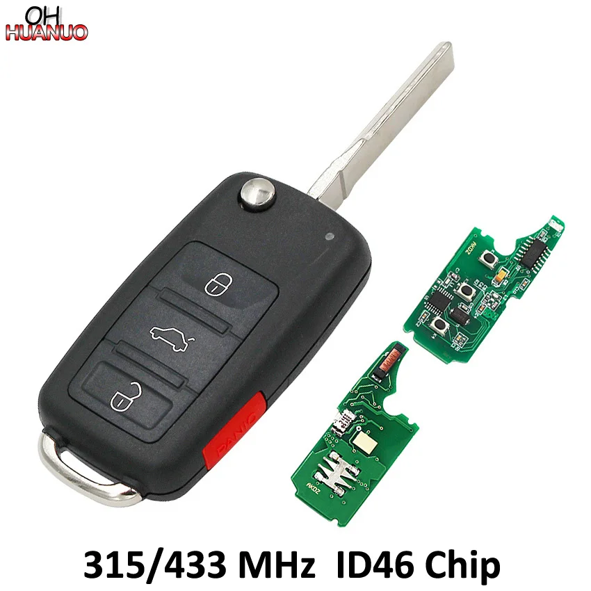 4 Buttons 315MHZ 433 MHZ Keyless Fob 3+1 Buttons Folding Remote Key for Volkswagen forTouareg 2002-2010 with ID46 Chip
4 Buttons 315MHZ 433 MHZ Keyless Fob 3+1 Buttons Folding Remote Key for Volkswagen forTouareg 2002-2010 with ID46 Chip