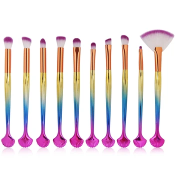 10pc Fan Mermaid Cosmetics Brushes Shell Mermaid Makeup Brushes Pincel Maquiagem Eyes Shadow Brow Blush Lip Concealer For Makeup
10pc Fan Mermaid Cosmetics Brushes Shell Mermaid Makeup Brushes Pincel Maquiagem Eyes Shadow Brow Blush Lip Concealer For Makeup