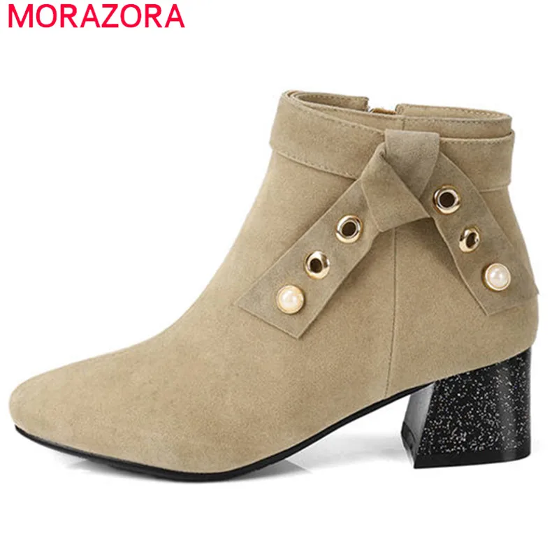 MORAZORA 2020 big size 33-43 new arrival short plush autumn winter ankle boots for women zipper bowknot high heels shoes woman
MORAZORA 2020 big size 33-43 new arrival short plush autumn winter ankle boots for women zipper bowknot high heels shoes woman