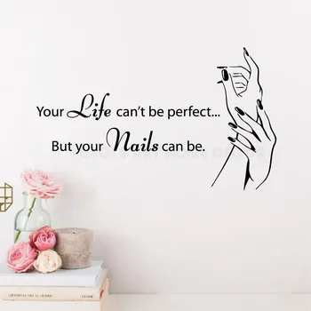 Art Nails Manicure Wall Sticker Window Stickers Qoutes " your life can't be perfect but your nails can be" Polish Bar Decal Y121
Art Nails Manicure Wall Sticker Window Stickers Qoutes " your life can't be perfect but your nails can be" Polish Bar Decal Y121