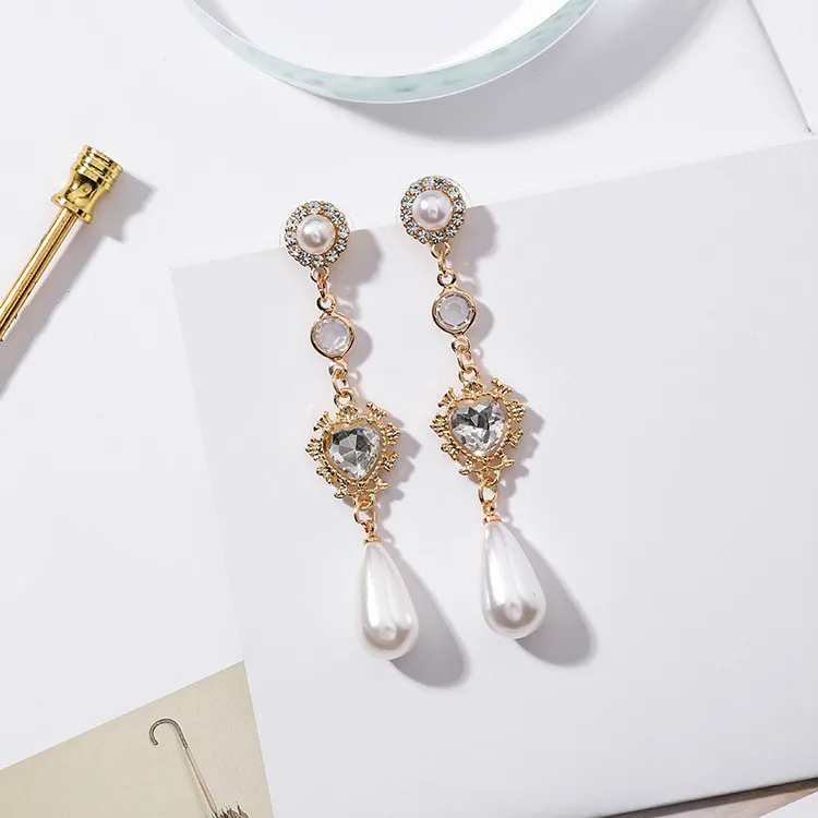 Crystal Classic Women Dangle Earrings Pearl Heart Shaped Love Long Pendant Earrings For Women Drops Earrings Wedding Earrings
Crystal Classic Women Dangle Earrings Pearl Heart Shaped Love Long Pendant Earrings For Women Drops Earrings Wedding Earrings
