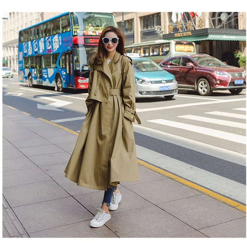 Korean style Trench coat for women Spring autumn New high quality long women's windbreaker coat Long sleeve slim Ms coat 933
Korean style Trench coat for women Spring autumn New high quality long women's windbreaker coat Long sleeve slim Ms coat 933