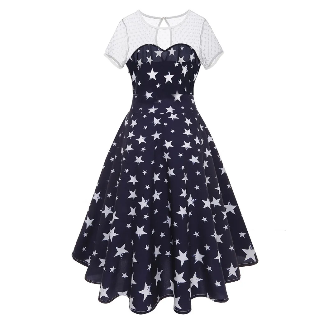 JAYCOSIN American Flag Print Retro Dress Women Vintage Short O Neck Party Dress Slim Mesh Piecing Striped Star Dresses dropship
JAYCOSIN American Flag Print Retro Dress Women Vintage Short O Neck Party Dress Slim Mesh Piecing Striped Star Dresses dropship