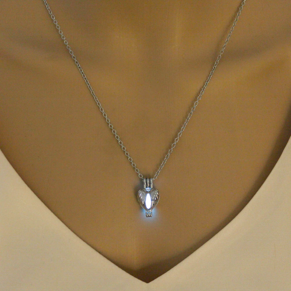 glow in the dark pendant necklace women charm hot sale silver