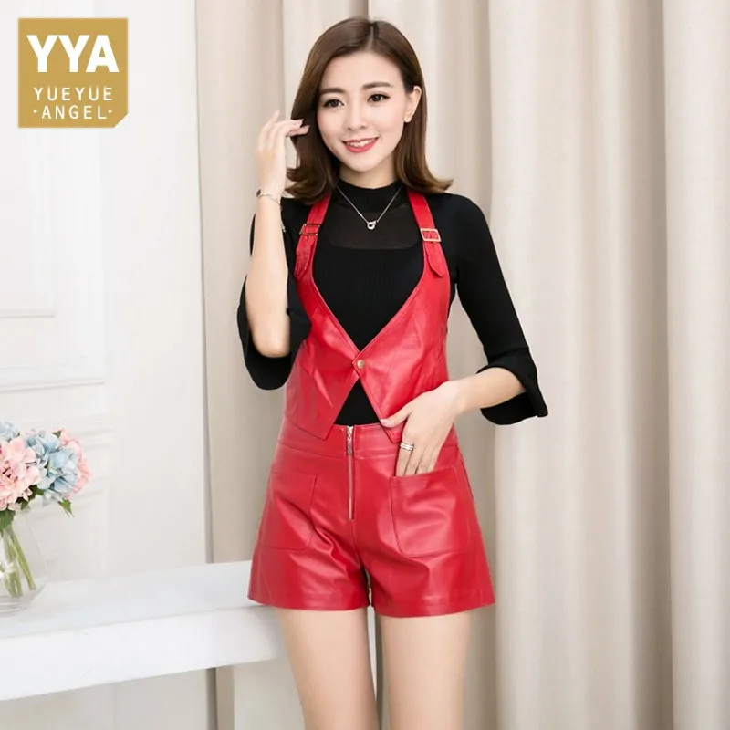 2019 New Office Genuine Leather Shorts OL Style Slim Sheepskin Leather Ladies Short Pants Brand Fashion Red Wide Leg Short Mujer
2019 New Office Genuine Leather Shorts OL Style Slim Sheepskin Leather Ladies Short Pants Brand Fashion Red Wide Leg Short Mujer