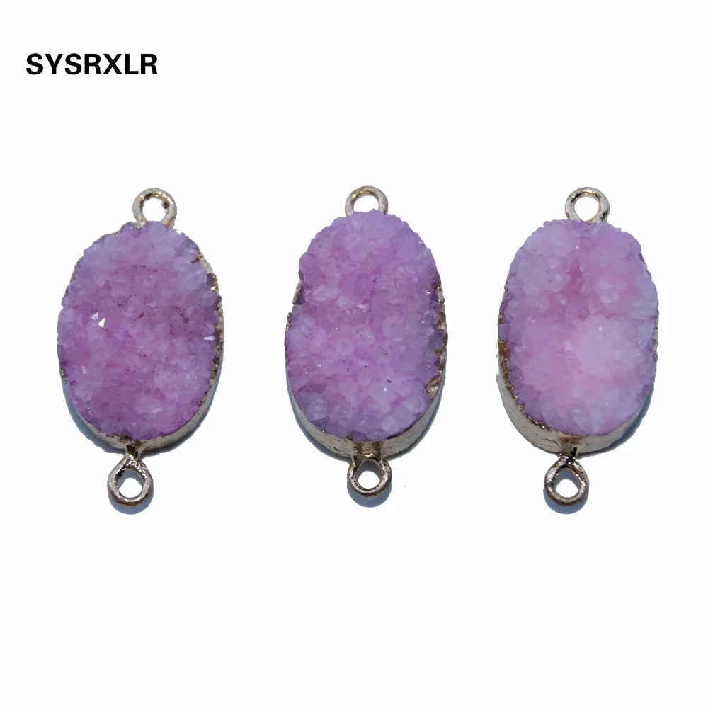 Wholesale Natural Pink Druse Pendant Crystal Stone Small Irregular Geode Do It Women DIY Yourself Chain Necklace For Which | Украшения и
