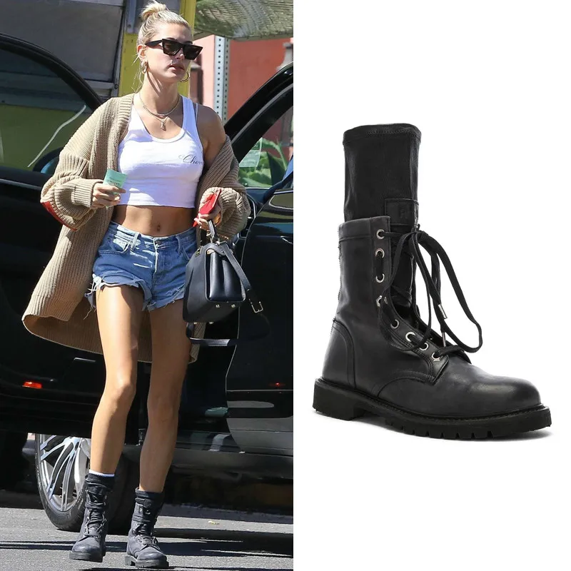 Women Shoes Lace Up Round-Toe Combat Boots 2019 Women Autumn Winter Shoes Short Stretch Boots кроссовки женские Boots Women 
Women Shoes Lace Up Round-Toe Combat Boots 2019 Women Autumn Winter Shoes Short Stretch Boots кроссовки женские Boots Women