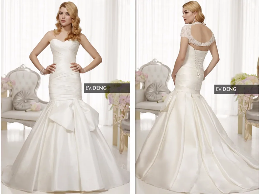lace up bow bride dresses bridal gown vestido de noiva casamento sexy backless mermaid wedding dress with jacket 2015 hot sale
lace up bow bride dresses bridal gown vestido de noiva casamento sexy backless mermaid wedding dress with jacket 2015 hot sale