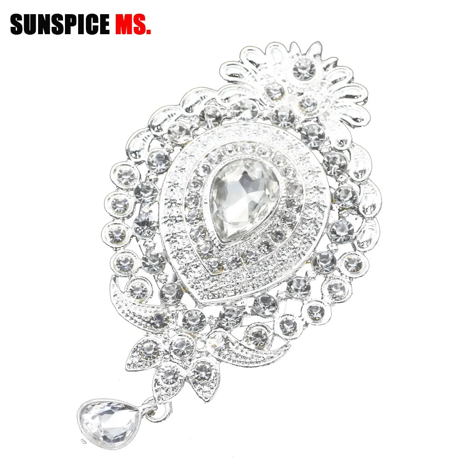 SUNSPICE MS Morocco silver color big crystal brooch for women Moroccan traditional wedding jewelry scarf lapel broche pins 2019
SUNSPICE MS Morocco silver color big crystal brooch for women Moroccan traditional wedding jewelry scarf lapel broche pins 2019
