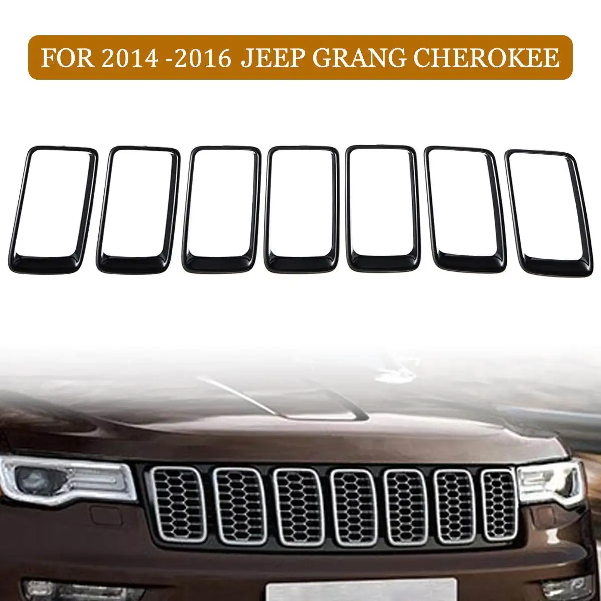 New 7Pcs Front Grille Vent Hole Trim Ring Insert BLK for Jeep for Grand for Cherokee 2014-2016 Auto Replacement Parts
New 7Pcs Front Grille Vent Hole Trim Ring Insert BLK for Jeep for Grand for Cherokee 2014-2016 Auto Replacement Parts