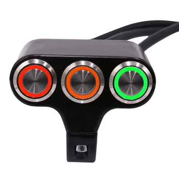 WUPP Universal Handlebar Motorcycle Switches Fog Light Mount Horn Power Start Switch Aluminum With Indicator
WUPP Universal Handlebar Motorcycle Switches Fog Light Mount Horn Power Start Switch Aluminum With Indicator
