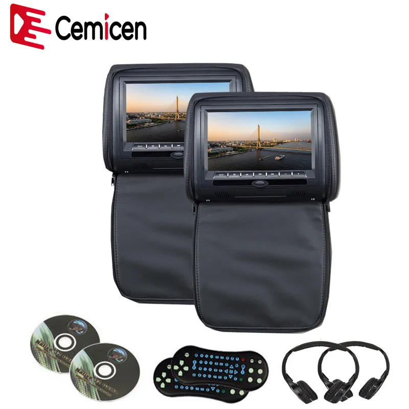 Cemicen 2PCS 7 inch Car DVD Headrest Display MP5 Player Display Supports USB/SD/IR/FM Transmitter/Speaker/Game Remote
Cemicen 2PCS 7 inch Car DVD Headrest Display MP5 Player Display Supports USB/SD/IR/FM Transmitter/Speaker/Game Remote