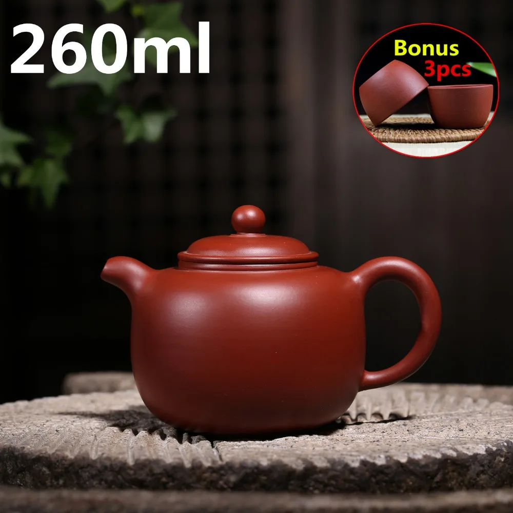 Yixing Purple Clay Tea Pot Ceramic Zisha Teapots Set 260ml Chinese Tea Set Handmade Kung Fu Pot Porcelain Kettle Bouns 3 Cups
Yixing Purple Clay Tea Pot Ceramic Zisha Teapots Set 260ml Chinese Tea Set Handmade Kung Fu Pot Porcelain Kettle Bouns 3 Cups