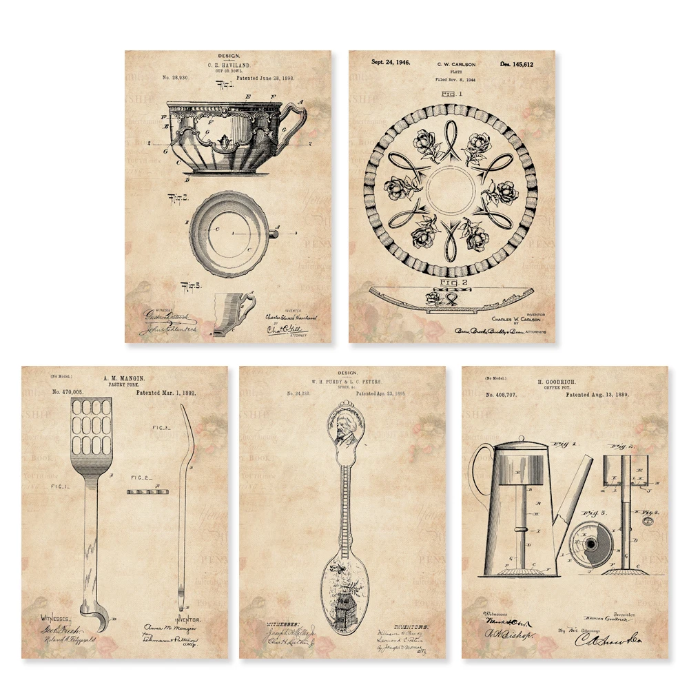 Vintage Antique Bar Art Deco 15 Official Cocktail Shaker US Patent Art Print