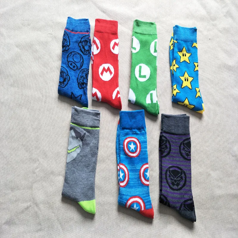 2019 NEW Captain American Star Spider Knee-High Socks Men Mushroom Robot Cartoon Patterned Funny Socks Casual socks 8 Styles
2019 NEW Captain American Star Spider Knee-High Socks Men Mushroom Robot Cartoon Patterned Funny Socks Casual socks 8 Styles