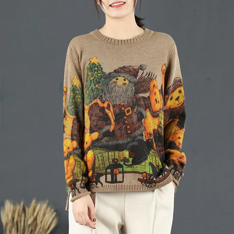 2019 retro loose large size sweater female bear print casual cotton sweater pullover women CS-0PO qxh
2019 retro loose large size sweater female bear print casual cotton sweater pullover women CS-0PO qxh