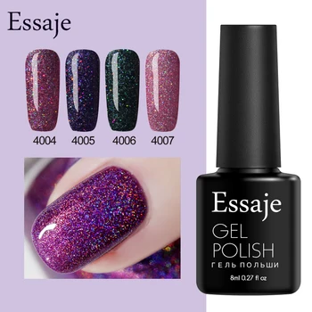 Essaje Glitter Neon for Full Set Manicure Lacquer Shiny Color Gel Nail Polish