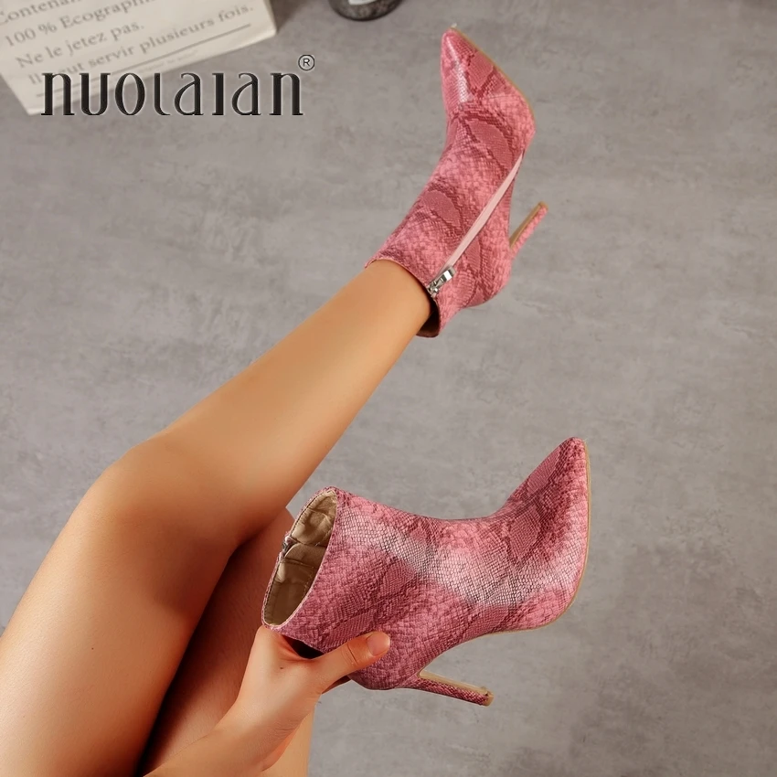 High Heels Ankle Women Boots Pointed Toe Footwear Fashion Party Boot Sexy Snake Printing Female Shoes Woman Autumn 2019
High Heels Ankle Women Boots Pointed Toe Footwear Fashion Party Boot Sexy Snake Printing Female Shoes Woman Autumn 2019