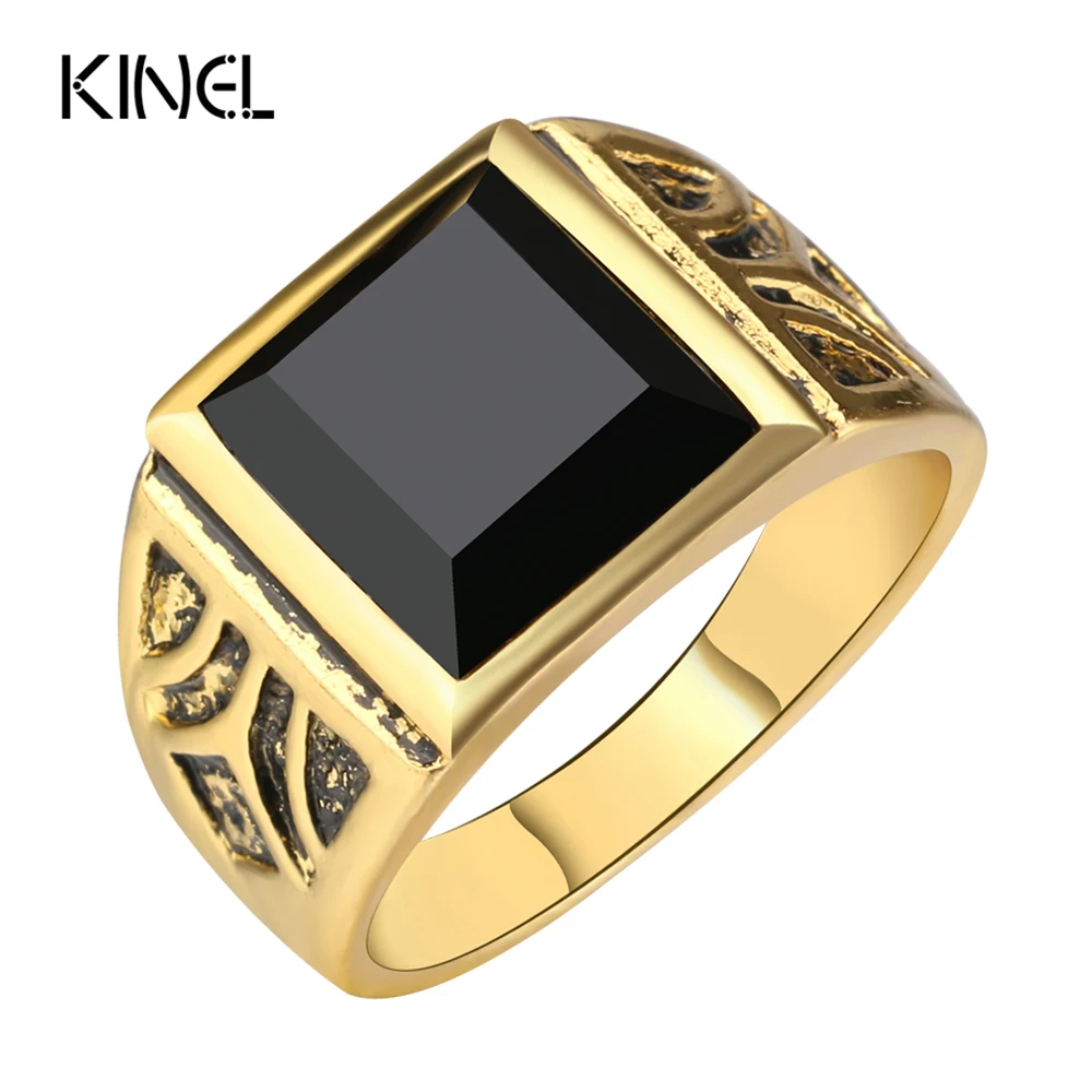 Kinel Dubai Fashion Gold Color Ring Men Wedding Paty Accessories Punk Black Ring Vintage Jewelry Wholesale 2017 New
Kinel Dubai Fashion Gold Color Ring Men Wedding Paty Accessories Punk Black Ring Vintage Jewelry Wholesale 2017 New