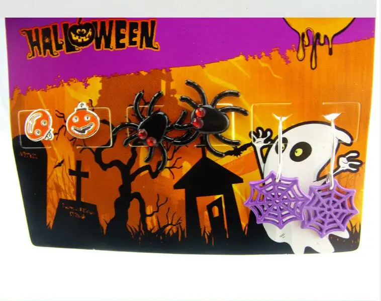 On Sale Promotion Women 3pcs Set Glaze Spider Web Pumpkin Rhinestone Stud Earrings Mujeres Bijoux Jewelry Halloween Gift E5095
On Sale Promotion Women 3pcs Set Glaze Spider Web Pumpkin Rhinestone Stud Earrings Mujeres Bijoux Jewelry Halloween Gift E5095