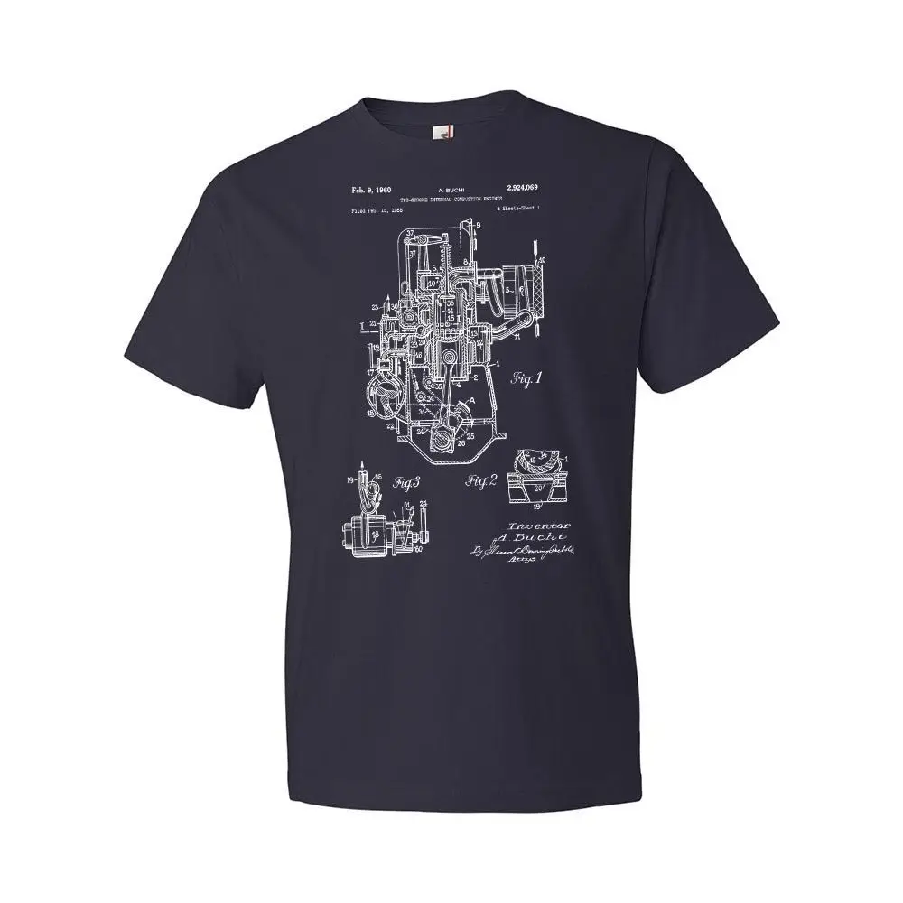 T Shirts Fashion 2019 Buchi Two Stroke Engine T-Shirt Car T-shirt Car Engine Engine Design Patent Gift Crew Neck Men
T Shirts Fashion 2019 Buchi Two Stroke Engine T-Shirt Car T-shirt Car Engine Engine Design Patent Gift Crew Neck Men