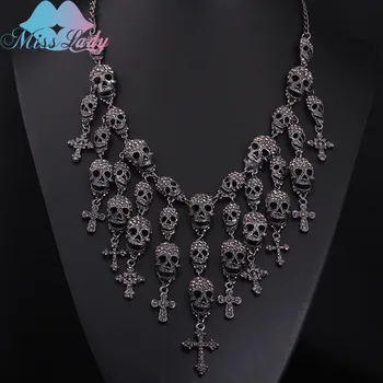 Miss Lady Vintage European Skull necklace metal chain crystal skeleton necklace fashion necklaces & pendants Skull
Miss Lady Vintage European Skull necklace metal chain crystal skeleton necklace fashion necklaces & pendants Skull