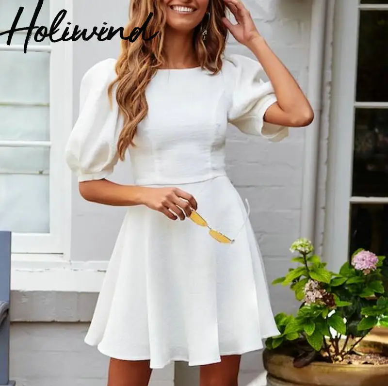 2019 Women Short Sleeves White Dress Princess Style Puff Sleeves Vintage A-Line Dress Female Vestidos
2019 Women Short Sleeves White Dress Princess Style Puff Sleeves Vintage A-Line Dress Female Vestidos