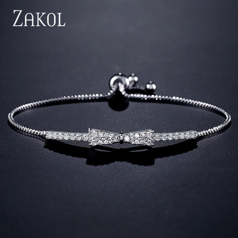 ZAKOL Newest Cute Zirconia Crystal Charm Adjustable Bracelets Bowknot Bracelet for Women Girl Wedding Party Jewelry FSBP2028
ZAKOL Newest Cute Zirconia Crystal Charm Adjustable Bracelets Bowknot Bracelet for Women Girl Wedding Party Jewelry FSBP2028