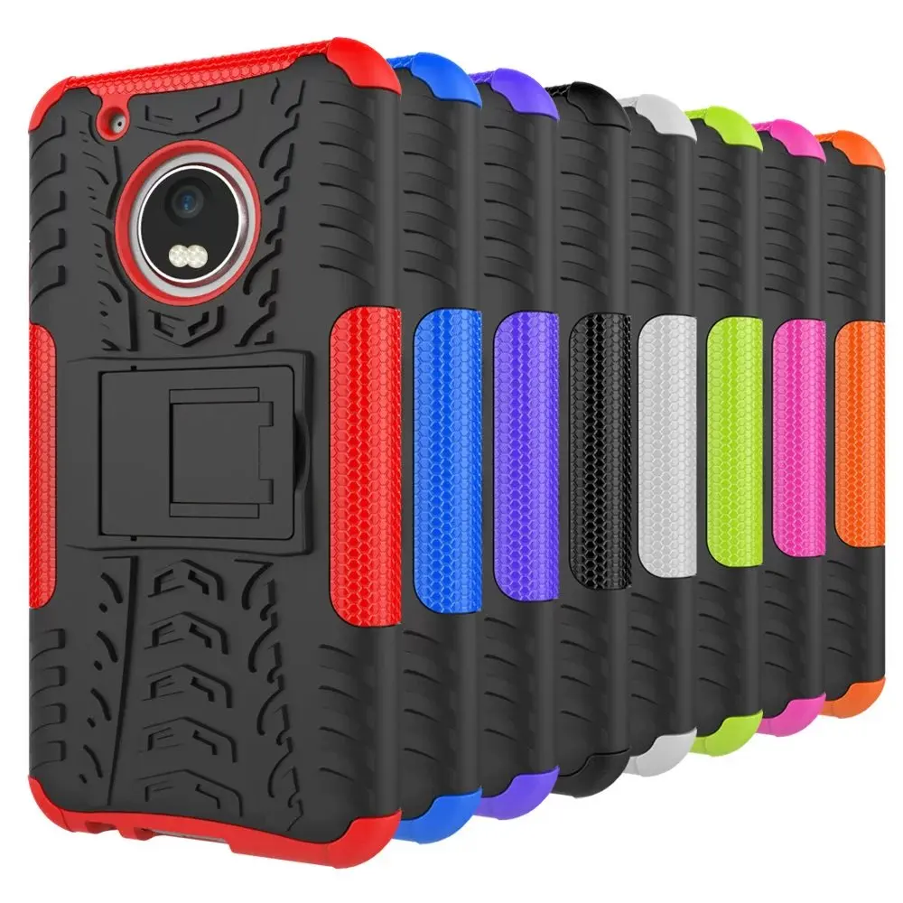 For MOTO G5 Plus Case Armor Heavy Duty Hybrid Stand Motorola Moto 5.2inch Daul Color Cover Defender |