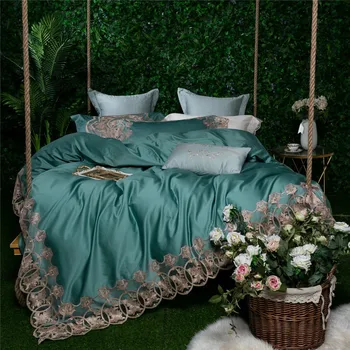 Tencel Embroidered Luxury Bedding Sets Chinese Queen King size 4/6pcs Bed set Bed Sheet Duvet Navy blue Lace edge
Tencel Embroidered Luxury Bedding Sets Chinese Queen King size 4/6pcs Bed set Bed Sheet Duvet Navy blue Lace edge