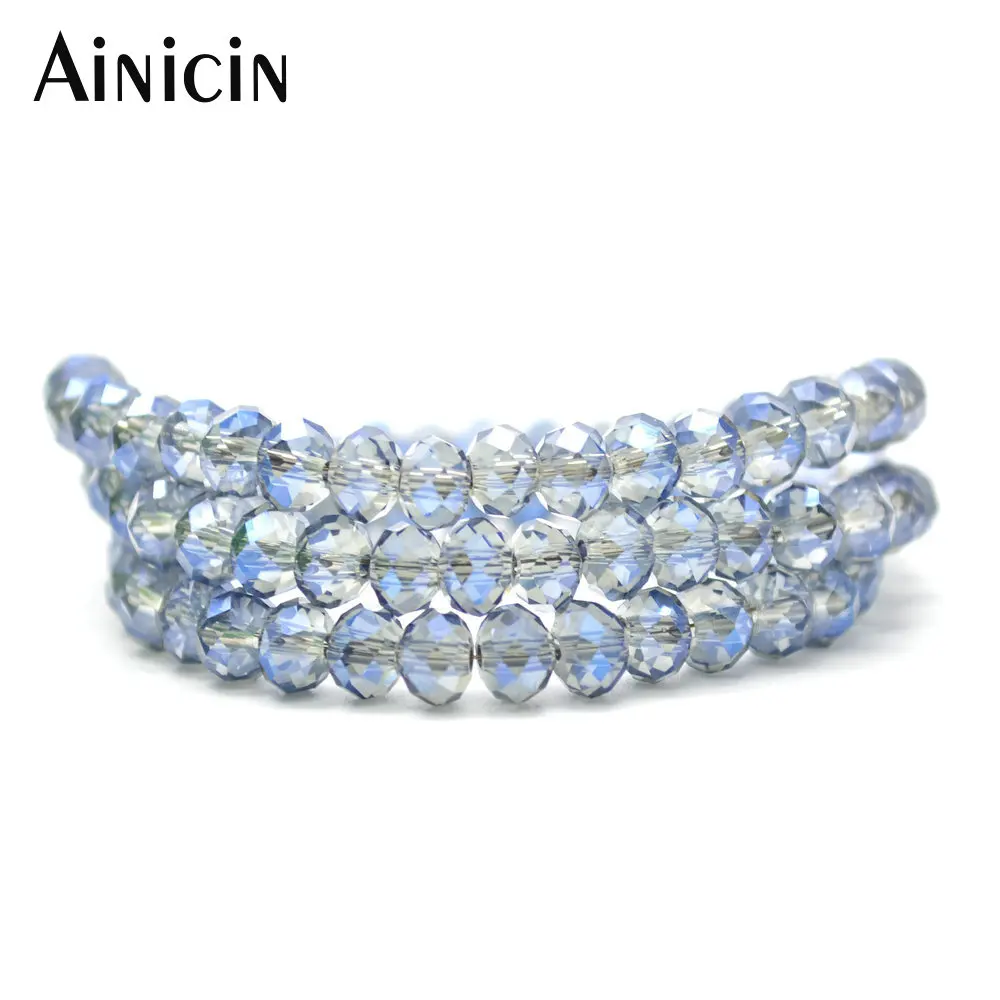 20 Strands Light Blue Plated Transparency 4x6mm Faceted Crystal Glass Beads Fashion Jewelry Making Findings
20 Strands Light Blue Plated Transparency 4x6mm Faceted Crystal Glass Beads Fashion Jewelry Making Findings