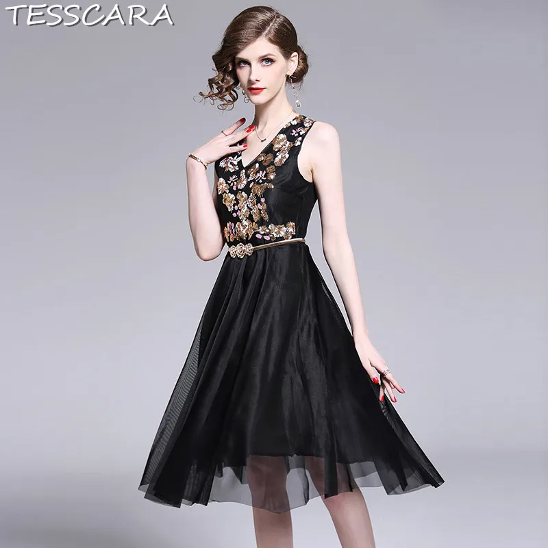 TESSCARA Women Summer Elegant Sequin Mesh Dress Festa Robe Femme High Quality Fashion Designer Female Long Office Party Vestidos
TESSCARA Women Summer Elegant Sequin Mesh Dress Festa Robe Femme High Quality Fashion Designer Female Long Office Party Vestidos